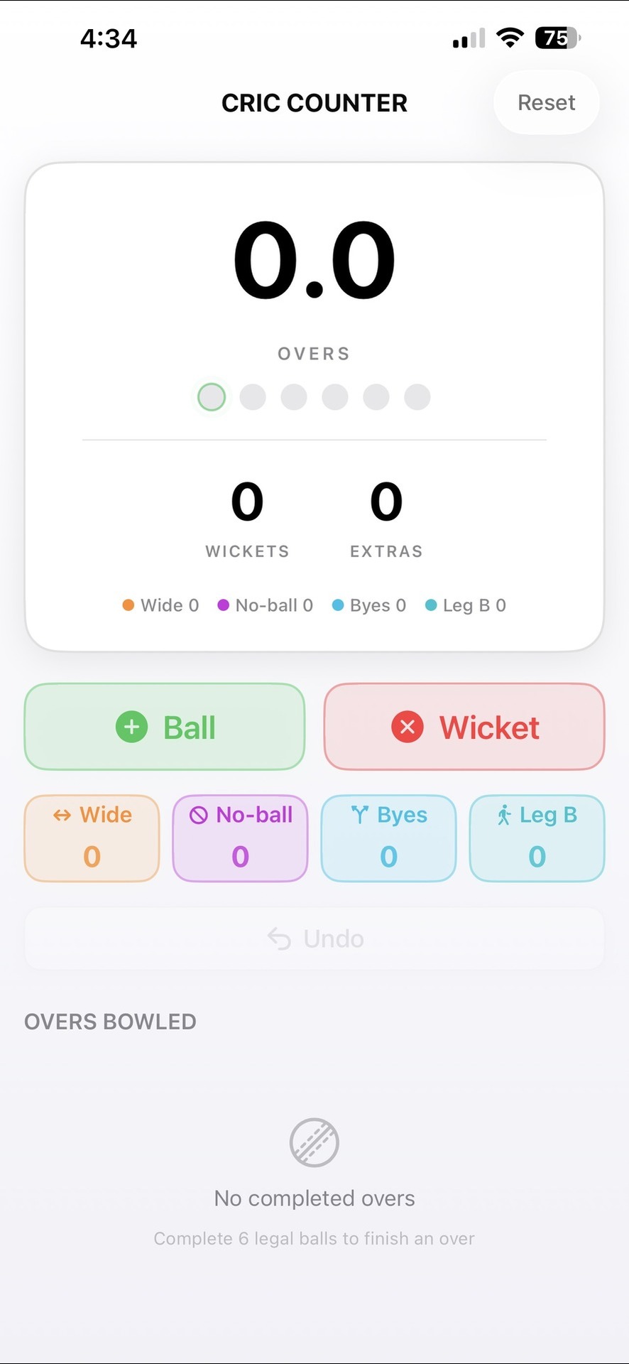Fresh innings at 0.0 overs